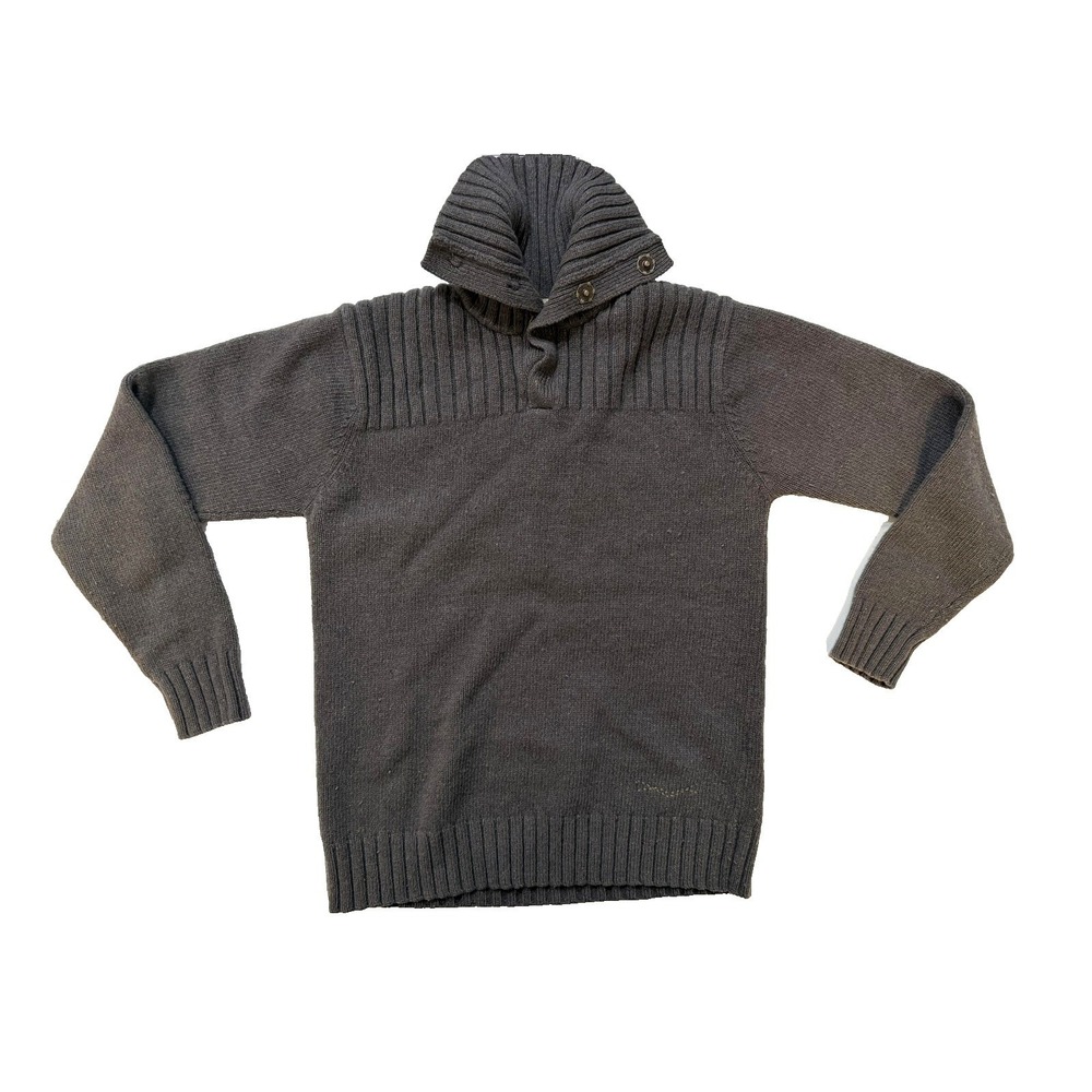 Vintage Y2K Mavi‎ Chunky Knit Sweater Mens Med Shawl Collar Button Neck Dadcore